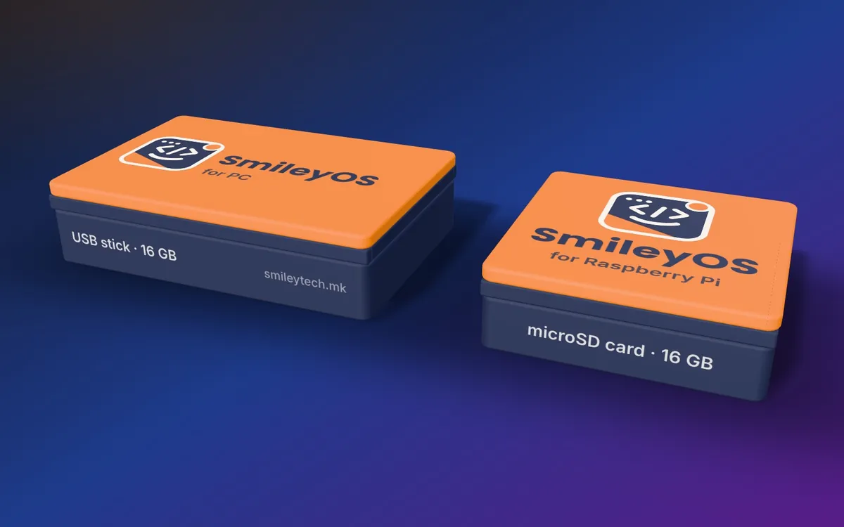 SmileyOS stick and microSD card